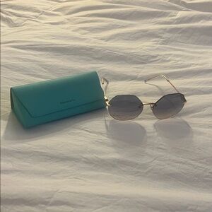 Tiffany & Co. Gold Frame with Gray Lenses Sunglasses